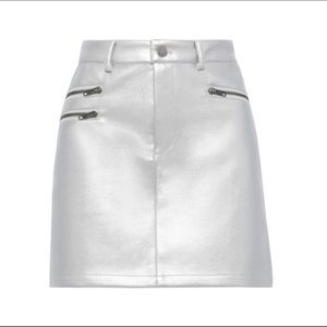 NWT Rebecca Minkoff Myrah Silver Mini Skirt Size: 2/Small